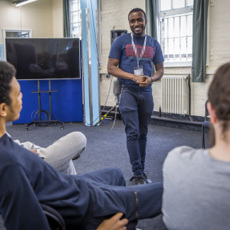 Coach Jeffrey taking a workshop